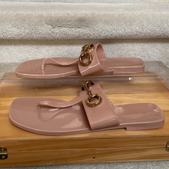 jeffrey campbell a lil bit jelly thong sandals / flip flops (gucci horsebit) - Picture 5 of 12